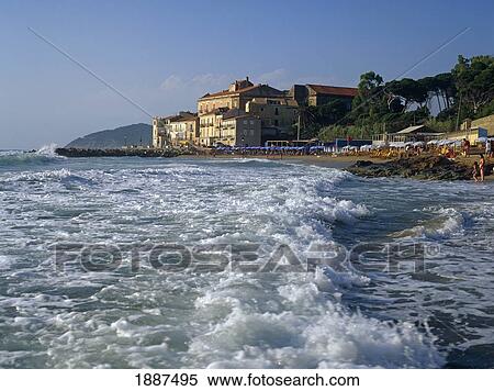 Waves On The Beach At Santa Maria Di Castellabate, Low Angle View View Large Photo Image Stock Photography - Waves On The Beach At Santa Maria Di Castellabate, Low Angle View. Fotosearch