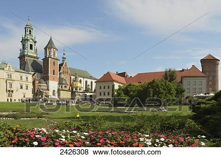 Stock Photo - Wawel Hill, Cathedral and Royal Castle, medieval building foundations in front of the Cathedral; Krakow, Poland. Fotosearch