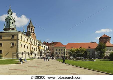 Stock Image - Wawel Hill, Krakow Cathedral and Royal Castle; Krakow, Poland. Fotosearch