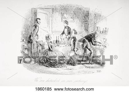 Stock Photography - We Are Disturbed In Our Cookery. Illustration From The Charles Dickens Novel David Copperfield By H. K. Browne Known As Phiz. Fotosearch