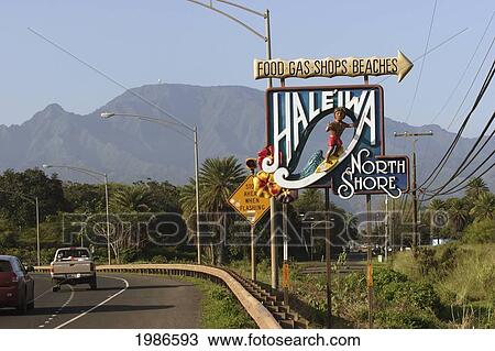 Welcome sign for the town of Haleiwa on the side of a road; Oahu, Hawaii, United States of America View Large Photo Image Stock Image - Welcome sign for the town of Haleiwa on the side of a road; Oahu, Hawaii, United States of America. Fotosearch