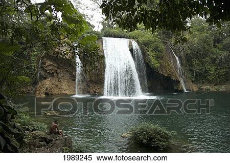 Welib Ha Waterfall, Chiapas, Mexico View Large Photo Image Stock Photography - Welib Ha Waterfall, Chiapas, Mexico. Fotosearch