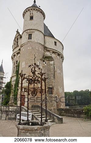 Well By The Marques Tower Of The Chateau De Chenonceau, Chenonceau Indre-Et-Loire, France View Large Photo Image Stock Photo - Well By The Marques Tower Of The Chateau De Chenonceau, Chenonceau Indre-Et-Loire, France. Fotosearch