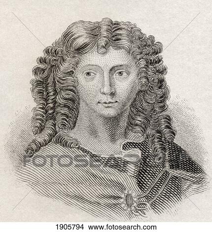 Picture - Wentworth Dillon, 4Th Earl Of Roscommon, C. 1630 To 1685. English Poet. From Crabb's Historical Dictionary Published 1825.. Fotosearch