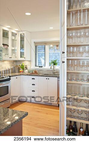 West Coast Contemporary Kitchen; Mayne Island, British Columbia, Canada View Large Photo Image Picture - West Coast Contemporary Kitchen; Mayne Island, British Columbia, Canada. Fotosearch
