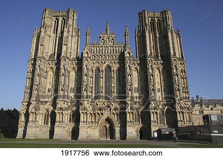 Stock Photograph - West Front Of Wells Cathedral. Fotosearch