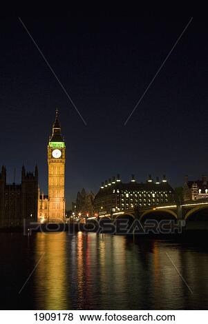 Westminster And Big Ben At Night, London, Uk View Large Photo Image Stock Photo - Westminster And Big Ben At Night, London, Uk. Fotosearch