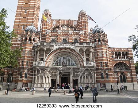 Stock Image - Westminster Cathedral, Cathedral Piazza, Victoria Street; London, England. Fotosearch