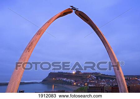 Whale Bone Arch On West Cliff, Whitby, North Yorkshire, Uk View Large Photo Image Stock Image - Whale Bone Arch On West Cliff, Whitby, North Yorkshire, Uk. Fotosearch