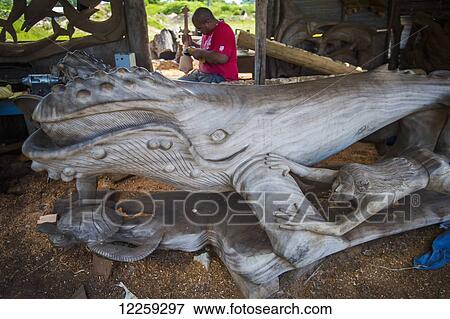 Stock Photo - Whale sculpture; Nukualofa, Tonga. Fotosearch