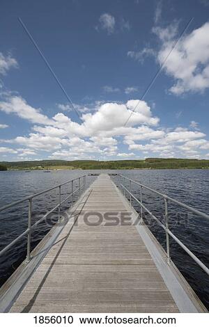 Stock Image - Wharf At Kielder, Northumberland, England. Fotosearch