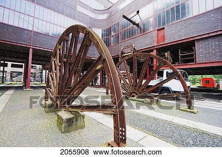 Wheel In The Circulating Plant Of Shaft 12 In The Zollverein Coal Mine Industrial Complex, Essen, North Rhine-Westphalia, Germany View Large Photo Image Stock Photo - Wheel In The Circulating Plant Of Shaft 12 In The Zollverein Coal Mine Industrial Complex, Essen, North Rhine-Westphalia, Germany. Fotosearch