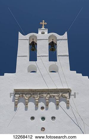 White church building with bell tower; Sifnos, The Cyclades, The Greek Islands, Greece View Large Photo Image Stock Image - White church building with bell tower; Sifnos, The Cyclades, The Greek Islands, Greece. Fotosearch