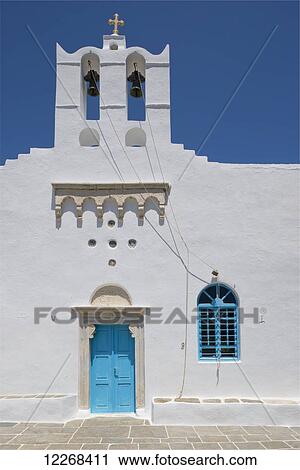 White church building with bright blue door; Sifnos, The Cyclades, The Greek Islands, Greece View Large Photo Image Stock Image - White church building with bright blue door; Sifnos, The Cyclades, The Greek Islands, Greece. Fotosearch