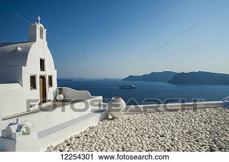White church on the water's edge; Oia, Santorini, Greece View Large Photo Image Stock Image - White church on the water's edge; Oia, Santorini, Greece. Fotosearch