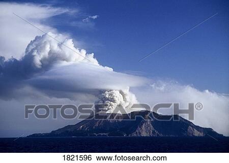 Stock Photograph - White Island, Bay Of Plenty, New Zealand; Erupting Volcano. Fotosearch