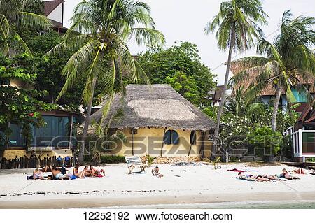 Stock Image - White sand on Had Rin beach; Ko Phangan, Thailand. Fotosearch