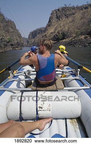 Stock Image - White Water Rafting On Zambezi River. Fotosearch