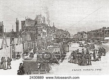 Stock Photo - Whitechapel Road, London, England in the 19th century. From Cities of the World, published c. 1893.. Fotosearch