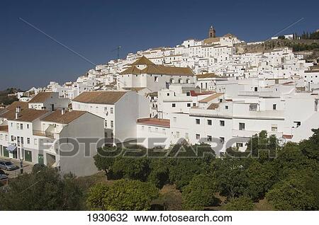 Stock Image - Whited Town Of Alcala De Los Gazules; Andalucia, Spain. Fotosearch
