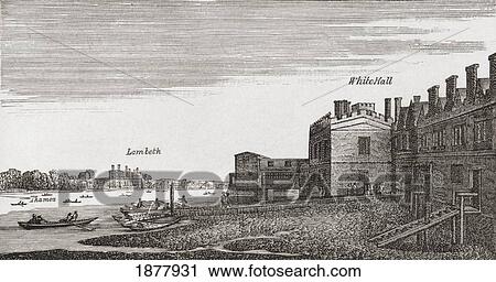 Stock Image - Whitehall, London, England As It Was In The 18Th Century. From The Book Short History Of The English People By J. R. Green Published London 1893.. Fotosearch