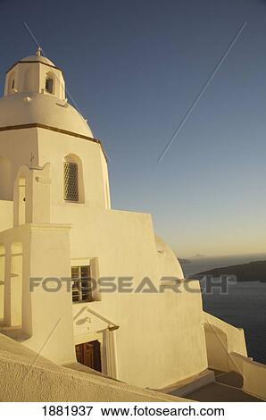 Stock Photo - Whitewashed Building By Coastline. Fotosearch