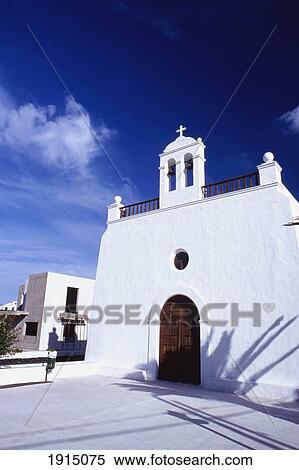 Whitewashed Church View Large Photo Image Stock Photography - Whitewashed Church. Fotosearch