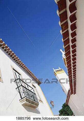 Whitewashed Houses In Obidos View Large Photo Image Stock Photograph - Whitewashed Houses In Obidos. Fotosearch