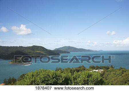 Whitsunday Islands And Sea View Large Photo Image Stock Photo - Whitsunday Islands And Sea. Fotosearch