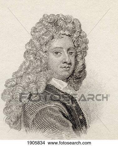 Picture - William Congreve, 1670 To 1729. English Playwright And Poet. From Crabb's Historical Dictionary Published 1825.. Fotosearch