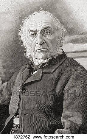 Stock Image - William Ewart Gladstone, 1809 To 1898. British Liberal Party Statesman And Four Times Prime Minister Of The United Kingdom. From The Book Gladstone The Man And The Statesman By David Williamson.. Fotosearch