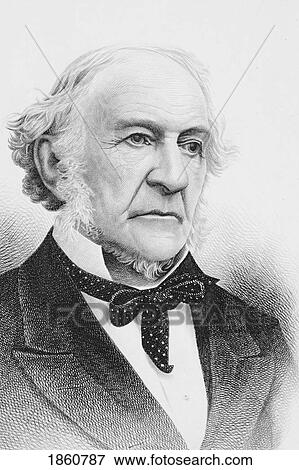 Stock Photo - William Ewart Gladstone 1809 To 1898 Statesman & Prime Minister Of Great Britain 1868 To 1874 1880 To 1885 1886 & 1892 To 1894. Fotosearch