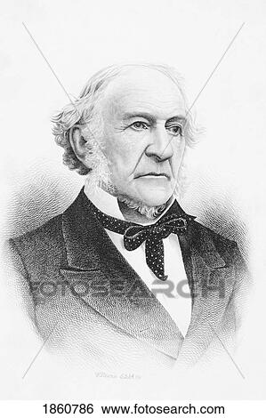 Stock Photograph - William Ewart Gladstone 1809 To 1898 Statesman & Prime Minister Of Great Britain 1868 To 1874 1880 To 1885 1886 & 1892 To 1894. Fotosearch