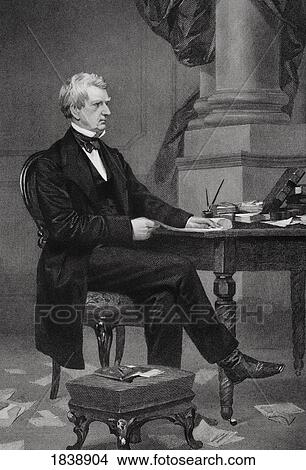 Picture - William Henry Seward 1801 To 1872. American Politician Who Negotiated Alaska Purchase. From Painting By Alonzo Chappel. Fotosearch