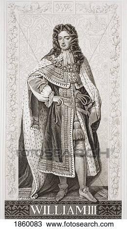 Stock Image - William Iii, Of England Scotland And Ireland, 1650-1702. Aka William Of Orange. Engraved By W. M. Lizars, Drawn By J. L. Williams After Sir Godfrey Kneller. From The Book ÃƒÂ¢Ã¢â€šÂ¬Ã…â€œIllustrations Of English And Scottish HistoryÃƒÂ¢Ã¢â€šÂ¬Ã‚Â Volume Ii. Fotosearch