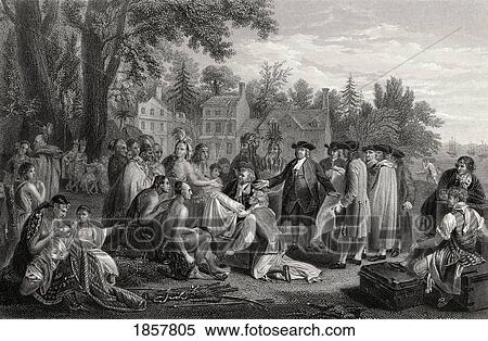 William Penn's Treaty With The Indians 1682 William Penn 1644 -1718 English Quaker Colonizer In America Founder Of Pennsylvania From A 19Th Century Print Engraved By J C Armytage After B West View Large Photo Image Stock Photography - William Penn's Treaty With The Indians 1682 William Penn 1644 -1718 English Quaker Colonizer In America Founder Of Pennsylvania From A 19Th Century Print Engraved By J C Armytage After B West. Fotosearch