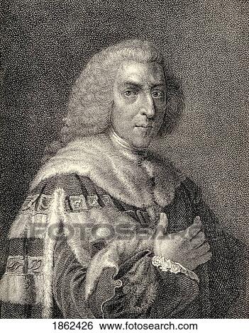 Stock Photograph - William Pitt The Elder 1St Earl Of Chatham 1708-1788 British Statesman And Twice Prime Minister From Memoirs Of Eminent Etonians By Sir Edward Creasy Published London 1876. Fotosearch