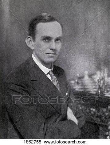 Stock Photo - William Winter 1898ÃƒÆ’Ã‚Â»1955 British Chess Player Illustration From Chess Pie No3 The Official Souvenir International Tournament Published 1936. Fotosearch