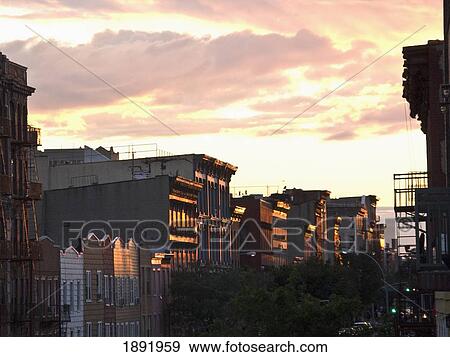 Stock Photo - Williamsburg Buildings At Sunset. Fotosearch