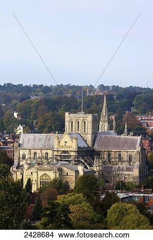 Picture - Winchester Cathedral; Winchester, Hampshire, England. Fotosearch