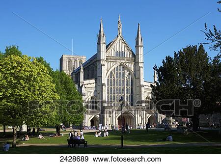 Stock Photo - Winchester Cathedral; Winchester, Hampshire, England. Fotosearch