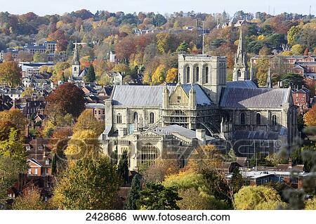 Stock Photograph - Winchester Cathedral; Winchester, Hampshire, England. Fotosearch