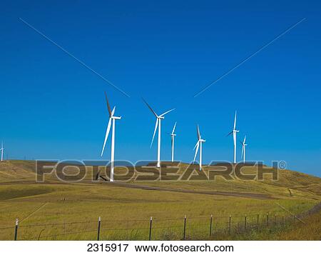 Stock Photo - Wind Turbines; Washington Usa. Fotosearch