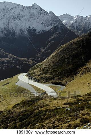 Winding Road In Mountains At Gotthard Pass View Large Photo Image Stock Photo - Winding Road In Mountains At Gotthard Pass. Fotosearch