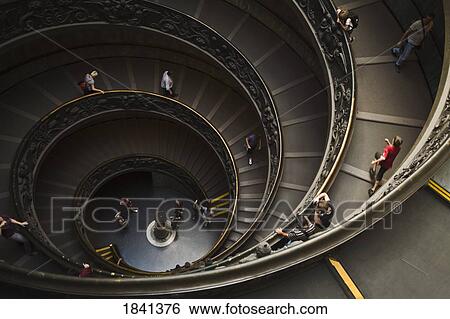 Stock Photograph - Winding Staircase In Vatican Museum; Roma Italy. Fotosearch