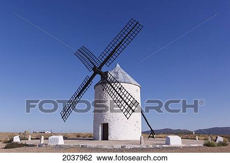 Stock Image - Windmill; Urda Toledo Province La Mancha Spain. Fotosearch