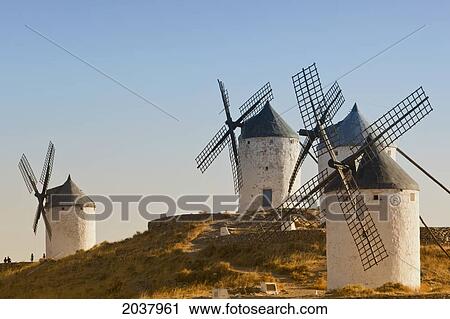 Windmills; Consuegra Toledo Province La Mancha Spain View Large Photo Image Stock Image - Windmills; Consuegra Toledo Province La Mancha Spain. Fotosearch