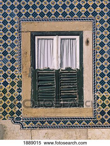 Window And Painted Ceramic Tiles, Close Up View Large Photo Image Stock Photography - Window And Painted Ceramic Tiles, Close Up. Fotosearch