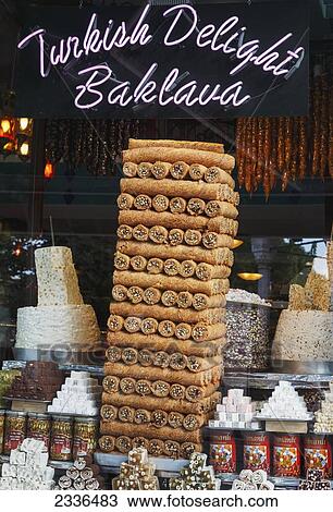Window Of Shop Selling Turkish Dessert Delicacies; Istanbul, Turkey View Large Photo Image Stock Image - Window Of Shop Selling Turkish Dessert Delicacies; Istanbul, Turkey. Fotosearch