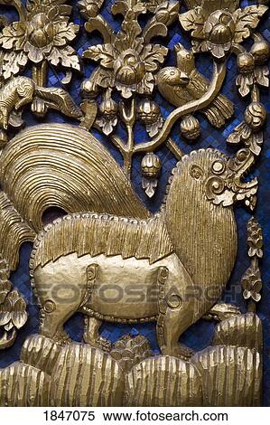 Stock Photography - Window Shutter At Wat Rakhang Royal Temple; Bangkok, Thailand. Fotosearch